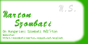 marton szombati business card